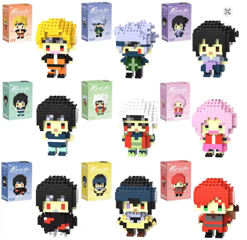Mini Blocos Cartoon – Modelos de Ação e anime para Montar