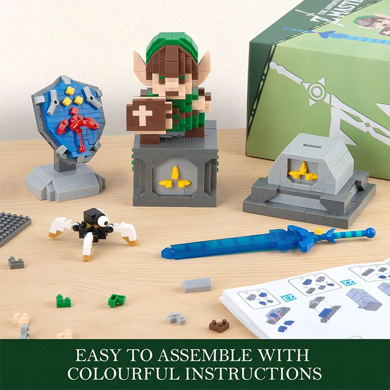 Espada Mestra e Escudo Hylian – Blocos do Link Zelda