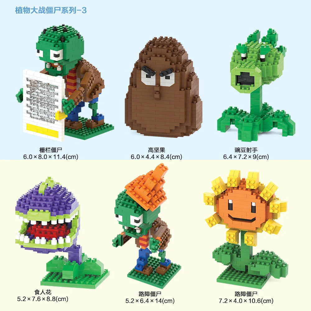 Coleção 28 Estilos – Mini Blocos de Plantas vs Zumbies